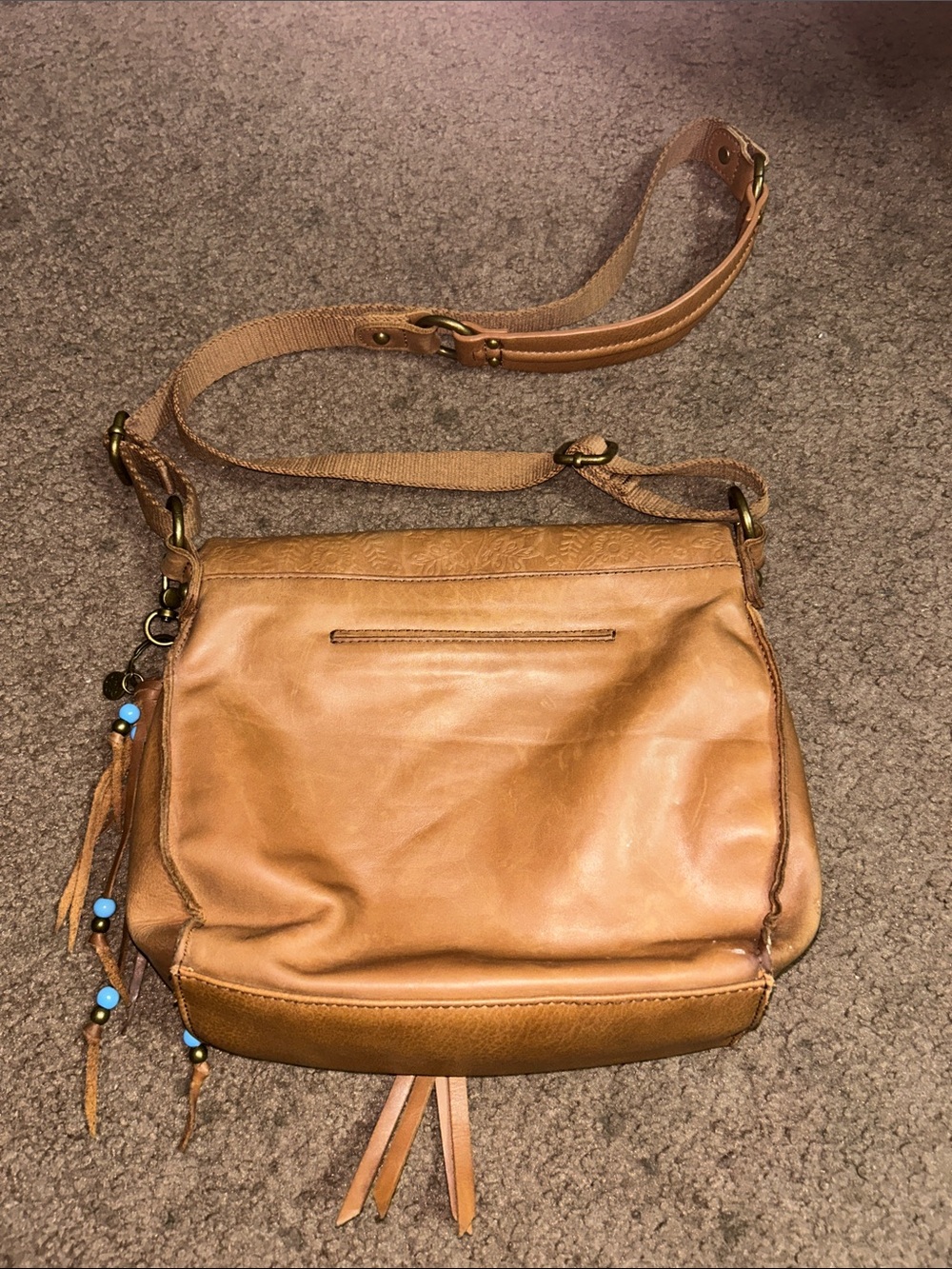 The Sak Leather Embossed Crossbody Bag in Tan - Picture 7 of 7